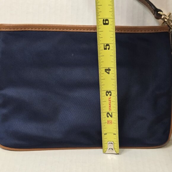 416. Michael Kors Navy Blue with Gold Accents - Wristlet Small Purse EUC Nylon - Picture 5 of 9